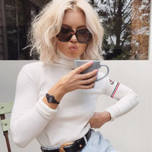 (국내배송, 당일출고) 몽클레어 암밴딩 골지 터틀넥 -2Color-